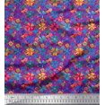 thumbnail image 1 of Soimoi Japan Crepe Satin Fabric Aster Flower Print Fabric by Yard 42 Inch Wide, 1 of 3