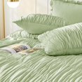 thumbnail image 4 of King Size Comforter Set Bedding Ruched Coral Comforter King Bed Set Boho Shabby Chic Comforter Fluffy Piece Ruffle Comforter Set with Pillow Girl Bedding Soft and Luxury, 4 of 7