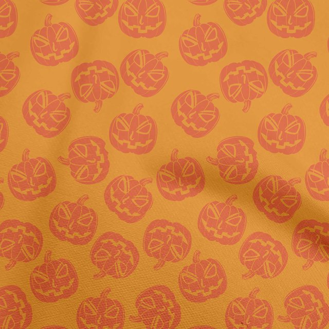 oneOone Polyester Spandex Orange Fabric Halloween Craft Projects Decor Fabric Printed By The Yard 56 Inch Wide