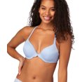 thumbnail image 1 of Maidenform Womens Pure Genius T-Back Bra with Lace, 34D, Gingham BlueBlue Whim, 1 of 1