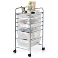 thumbnail image 1 of Costway 6 Drawer Rolling Storage Cart Scrapbook Paper Office Organizer Clear, 1 of 10