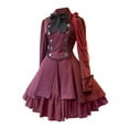 thumbnail image 1 of Kcodviy Robe pour Femme Style Rétro Robe Médiévale Courte Couleur Unie Manches Trompette Robe Gothique pour Femmes Courte Longue Robe de Princesse, 1 of 4