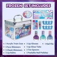 thumbnail image 2 of Disney Frozen - Townley Girl Train Case Cosmetic Makeup Set Includes Lip Gloss, Eye Shimmer, Brushes, Nail Polish Accessories & more! for Kid Girls, Ages 3+ perfect for Parties, Sleepovers & Makeovers, 2 of 9