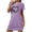 Purple, variant on Birdeem Nightgowns for Women Womens Oversized Short Nightgown Fashion Chest Print Short Sleeve Nightdress