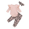 thumbnail image 1 of Baby Three Pieces Flying Sleeve Romper+Long Trousers+Wave Point Headband Set, 1 of 8