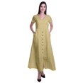 thumbnail image 1 of Moomaya Robe Longue Maxi pour Femmes à Manches Courtes, Robe Formelle/décontractée avec Poches P-TTG, 1 of 6