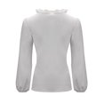 thumbnail image 3 of Innerwin Chemises à Manches Longues Blouse Femme Bureau Hauts Amples à Volants Blanc 5TG, 3 of 9