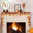 thumbnail image 1 of EGNMCR Halloween Thanksgiving Decorations Artificial Leaf Garland Rattan Hanging Pumpkin Maple Leaf Garland Indoor Home Halloween Christmas Party Fireplace Decorations Plasti c Maple Leaf Rattans, 1 of 6