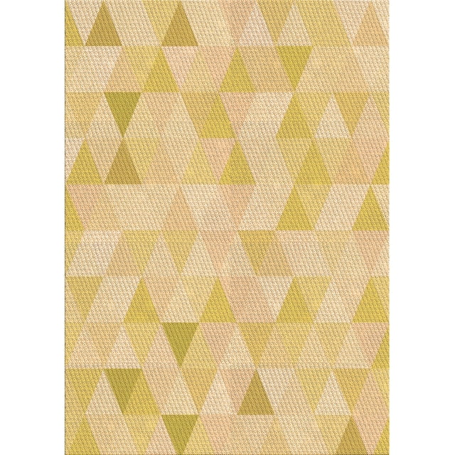 Ahgly Company Machine Washable Indoor Rectangle Transitional Yellow Area Rugs, 5' x 8'