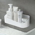 thumbnail image 2 of 2Pcs Free Perforation Wall Receives Frame Geometrical Modelling Organizer for Toilet Bathroom (White), 2 of 6