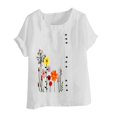 thumbnail image 4 of Aqestyerly T-Shirt d'Été à Manches Courtes pour Femme, Décontracté, à Imprimé Floral, Coupe Ample, Col Rond, Blouse Confortable, Haut Léger pour Tous les Jours HWRETIE, 4 of 5