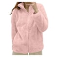 thumbnail image 1 of Kcodviy Veste de Lit en Molleton Uni pour Femme Col à Fermeture Éclair Veste Zippée pour Femme Manteau Douillet Chandail en Molleton Doux pour Femme Chandail à Capuchon en Molleton pour Femme Veste Chandail à Capuchon pour Femme, 1 of 3