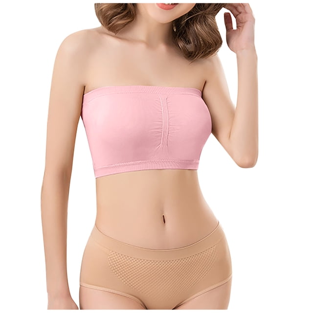 Qertyioot Strapless Bras for Women,Stretch Plus Size,Comfort Wireless Bra