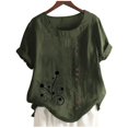 thumbnail image 4 of Birdeem T-Shirt Ample Décontracté d'Été pour Femme à Col Rond, Manches Courtes, Imprimé, 4 of 5