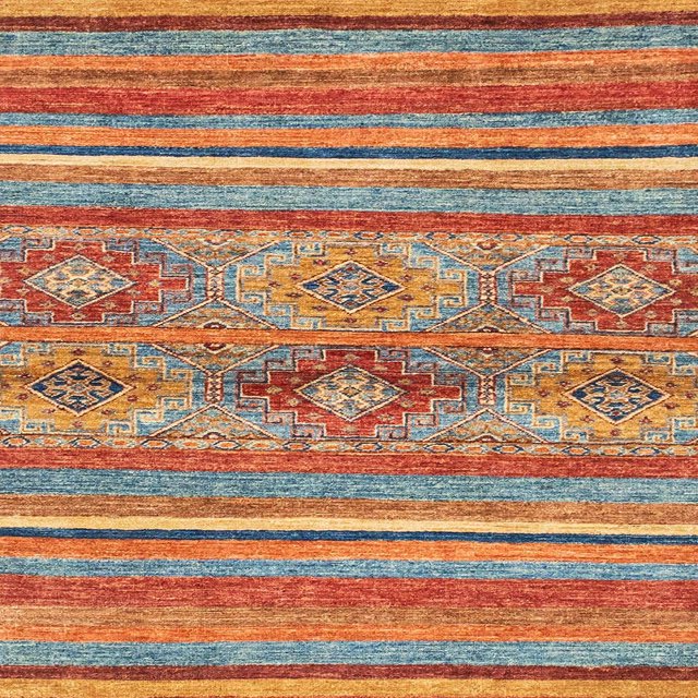 Ahgly Company Tapis d'Intérieur Carrés Abstraits Brun Chameau, Tapis de Zone Abstraits, 5 Pieds Carré