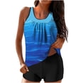 thumbnail image 2 of Weiqiqre Bikini Tops Women Plus Size Two Piece Tummy Control Bathing Suits Blouson Tankini Top with Boy Shorts, 2 of 6