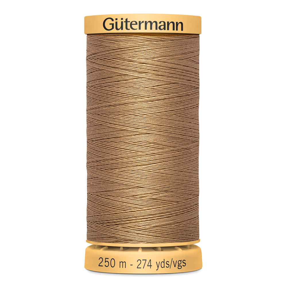 GÜTERMANN Cotton 50wt Thread, 250 m (273.4 yd), Black, Strong & Lustrous for Sewing