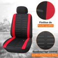 thumbnail image 3 of Universal Car Seat Covers Black Red Universal Car Seat Cover Set Front and Rear Seat Covers Interior Accessories Gadget, 3 of 4