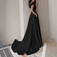 thumbnail image 4 of Cameland Robe Longue Formelle pour Femme, Aguichant, Mode, Ajustée, de Soirée, à Col en V, Couleur Unie, pour Passer la Vadrouille, 4 of 7