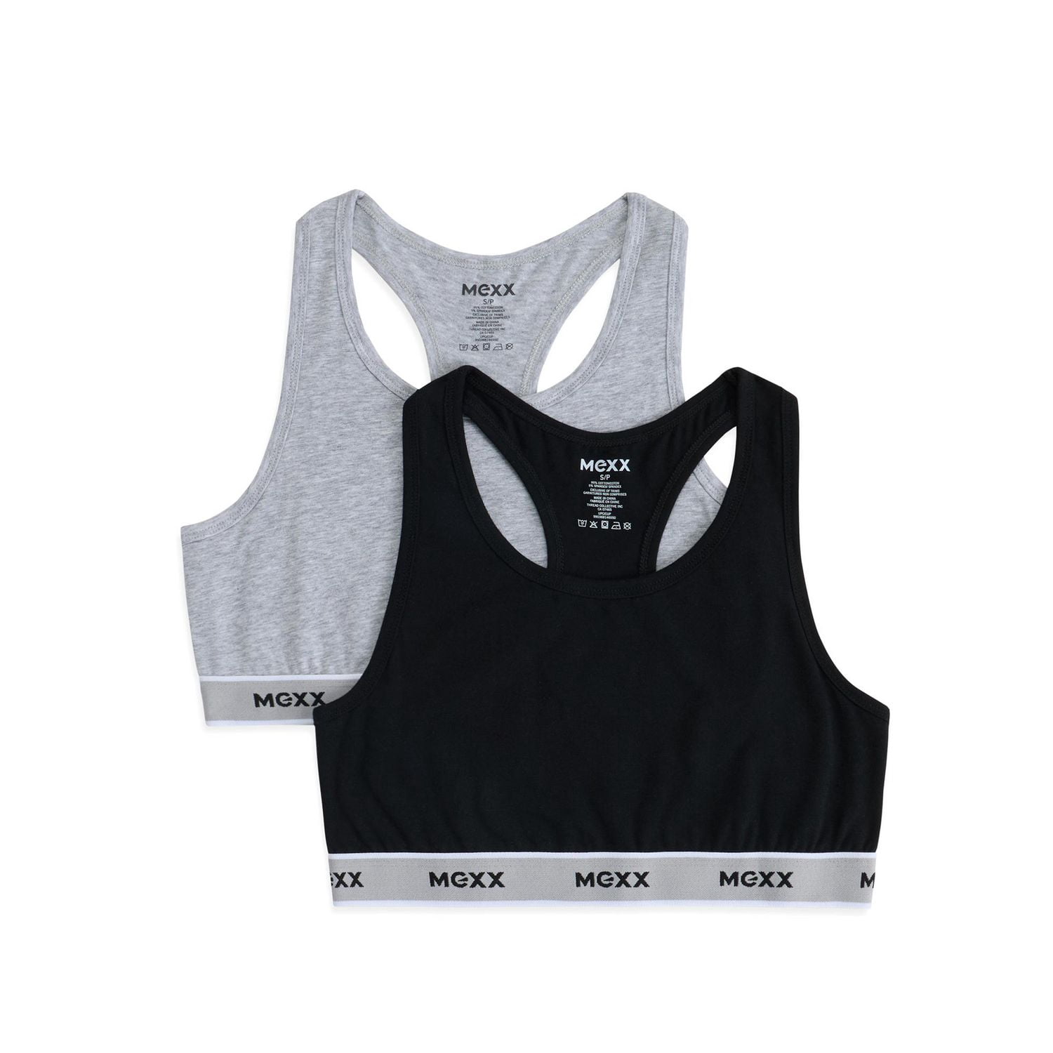 Paquet de 2 bralettes dos nageur avec bande élastiques à motif Mexx pour femmes