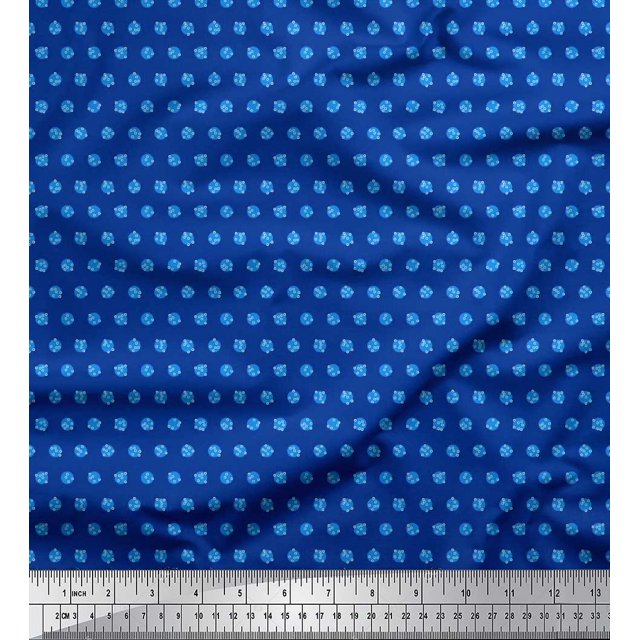 Soimoi Moss Georgette Fabric Dots Shirting Print Fabric by The Yard 42 Inch Wide