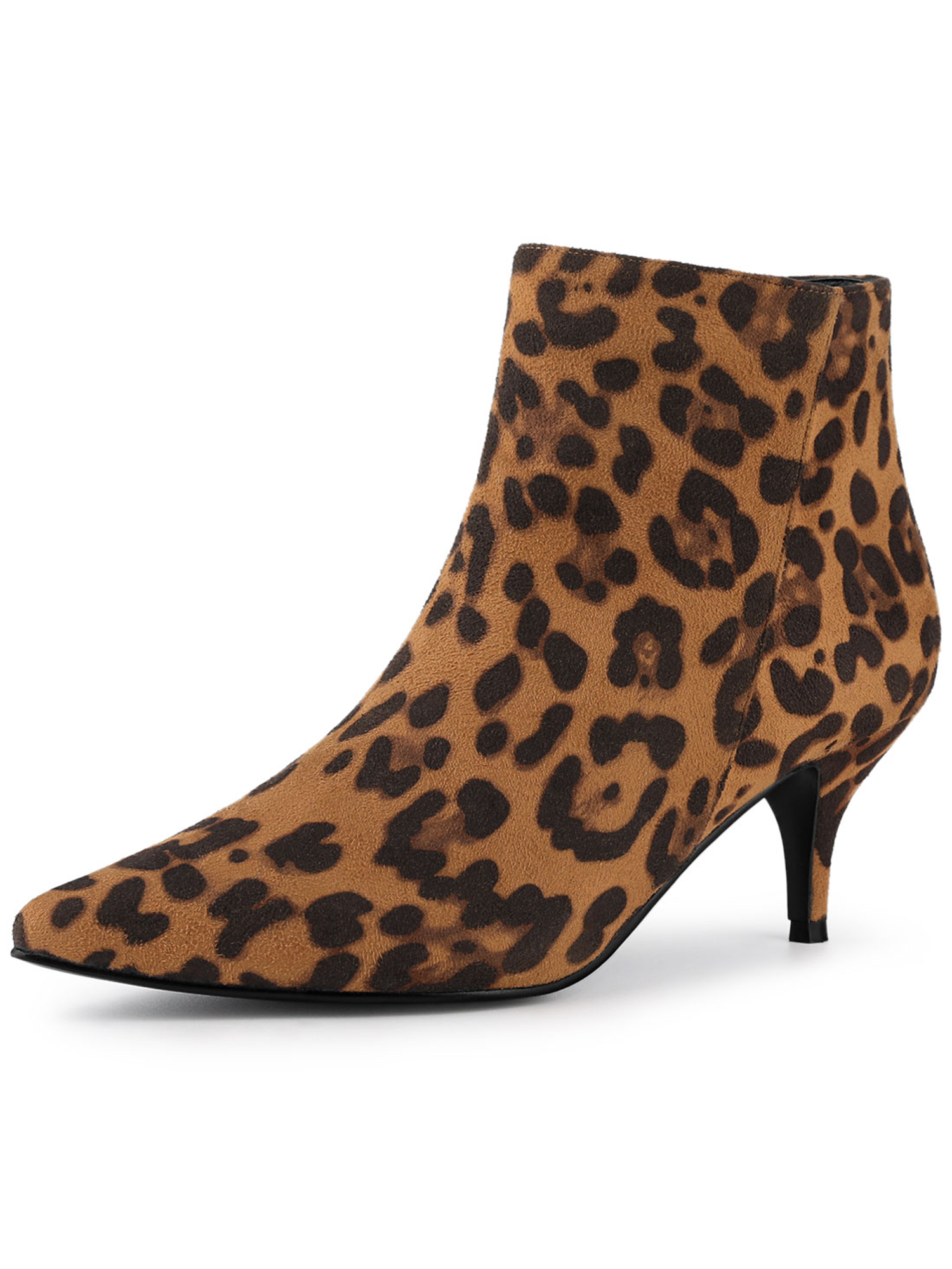 Unique Bargains Women's Pointed Toe Zip Stiletto Ankle Boots