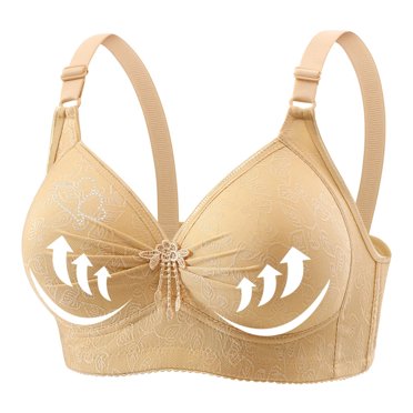 cfhntfmh Bras for Women No Underwire Soft Pleated Adjustable Strap Everyday Bras Plus Size Comfort V Neck Push up Bras