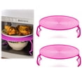 thumbnail image 1 of Ynlkorvg Rack 2 Pack Microwave Folding Tray Microwave Stacker Cooker 2 Tier Microwave Plate Stacker Microwave Heating Layered Tray With Foldable Handles For Bowls Water Cups, 1 of 8