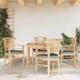 thumbnail image 1 of vidaXL 5 Piece Garden Dining Set Solid Wood Teak, 1 of 5
