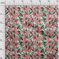 thumbnail image 2 of oneOone Tissu Polyester Lycra Rouge Feuilles & Floral Aquarelle Matériel de Robe Tissu Imprimé Tissu au Mètre 56 Pouces de Large, 2 of 4