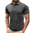 thumbnail image 1 of Chemises pour Hommes, Mode Homme Décontractée Couleur Unie Manches Courtes Col Rabattu Blouse Chemise, 1 of 5