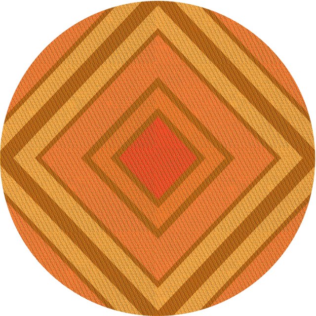Ahgly Company Tapis Rond Lavable en Machine Intérieur Transitionnel Orange Rouge Orange, 6 Pieds Rond