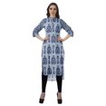 thumbnail image 2 of Moomaya Kurti Tunique Imprimée à Col Mandarin Longueur Genou pour Femmes Vêtements Porter, 2 of 6