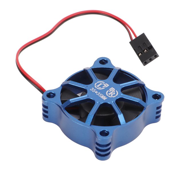 35mm RC Fan, Exquisite Appearance RC Car ESC Cooling Fan Stable Performance 35x35mm With Fan Cover For DIY Dark Blue