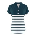 thumbnail image 4 of fatyb Womens Printed V Neck Tops Short Sleeve Button V Neck Tshirts Lightweight Summer Beach Blouses, 4 of 5