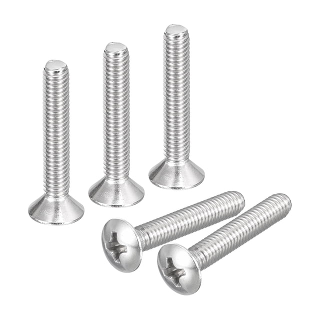 Unique Bargains Vis de Machine à Tête Ovale M4x25mm, Lot de 50 Vis à Tête Fraisée Légèrement Relevée en Acier Inoxydable 304