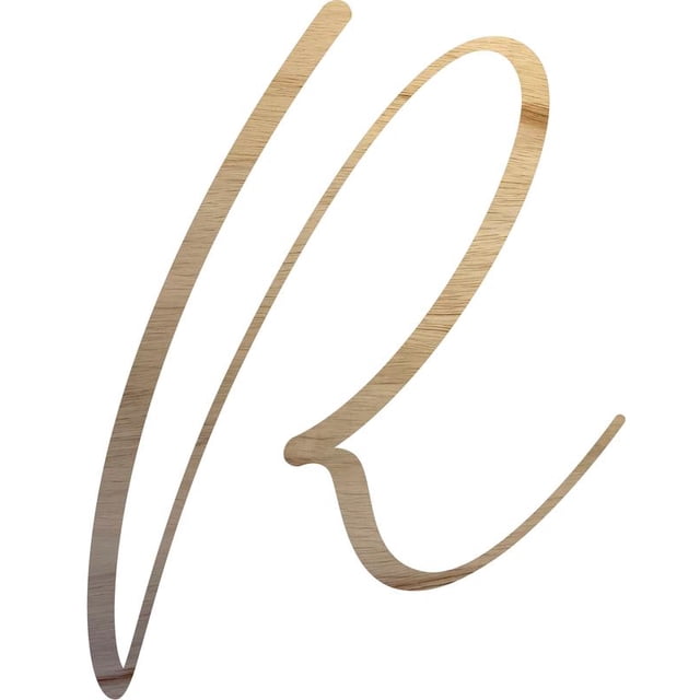 Unfinished Wood Letter R, Craft Alphabet 12'' Tall Wooden Letter Wall Décor, Bellany Script Font