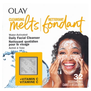 Olay Cleansing Melts + Vitamin C Face Cleanser, Water-Activated Face Wash Cleans, Tones, and Refreshes Skin