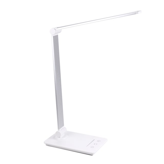 Silver Charging Reading Table Lamp Durable Foldable Desk Night Light for Home Aluminum and Plastic 1pc