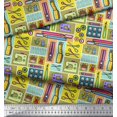 thumbnail image 2 of Soimoi Satin Silk Fabric Scissor,Buttons & Machine Sewing Fabric Prints by Yard 42 Inch Wide, 2 of 3