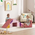 thumbnail image 2 of Qaba Climbing Foam Blocks for Toddlers, 2-Piece Soft Play Foam, Pink, 2 of 10