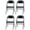 thumbnail image 1 of MECO Sudden Comfort Chaise Pliante Tout en Acier pour Intérieur et Extérieur, Noire (Ensemble de 4), 1 of 4