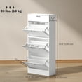 thumbnail image 3 of HOMCOM Armoire à Chaussures avec 3 Tiroirs Basculants, Armoire de Rangement pour Chaussures Étroite, Blanc, 3 of 10