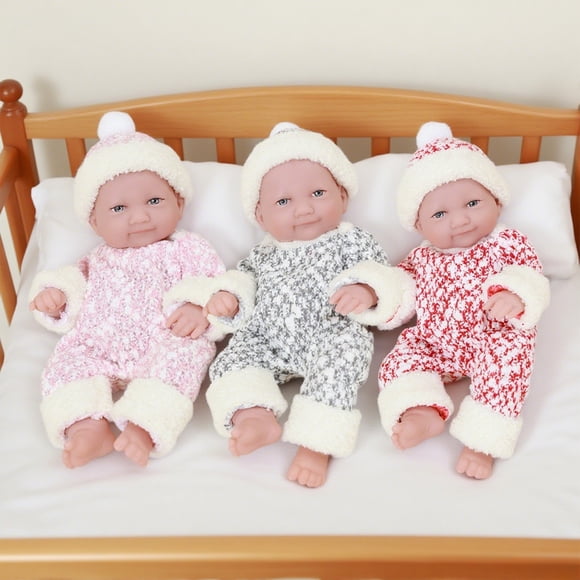 RRJ 3Pcs Christmas Doll Clothes, Reborn DollGirlClothes 30cm 12 Inch Simulation Doll Fashion Costume, Holiday Party Dress UpToyGift for Doll Dolls Playhouse Puzzle