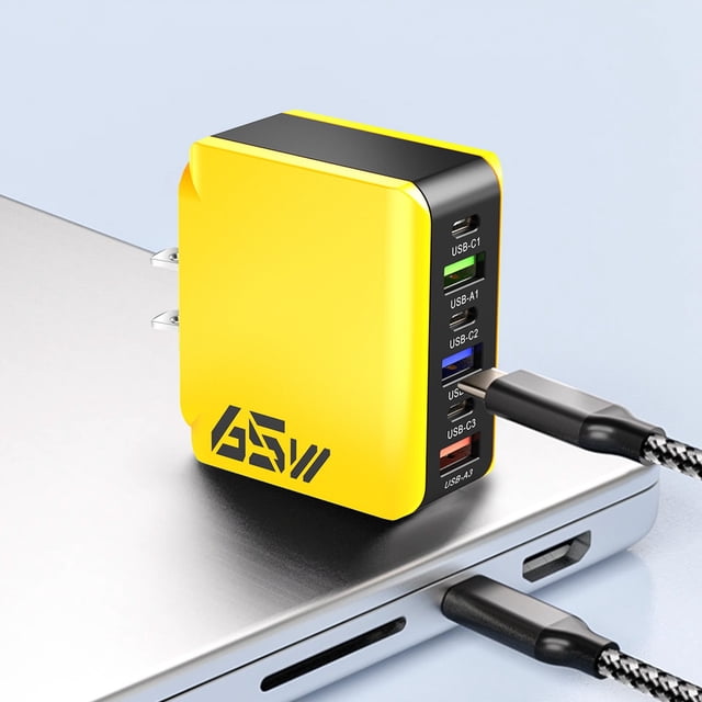 US Standard 65W Multi Port Fast Charging Charger 6-in-1 USB Fast Charging Head Compatibled With Multiple Devices