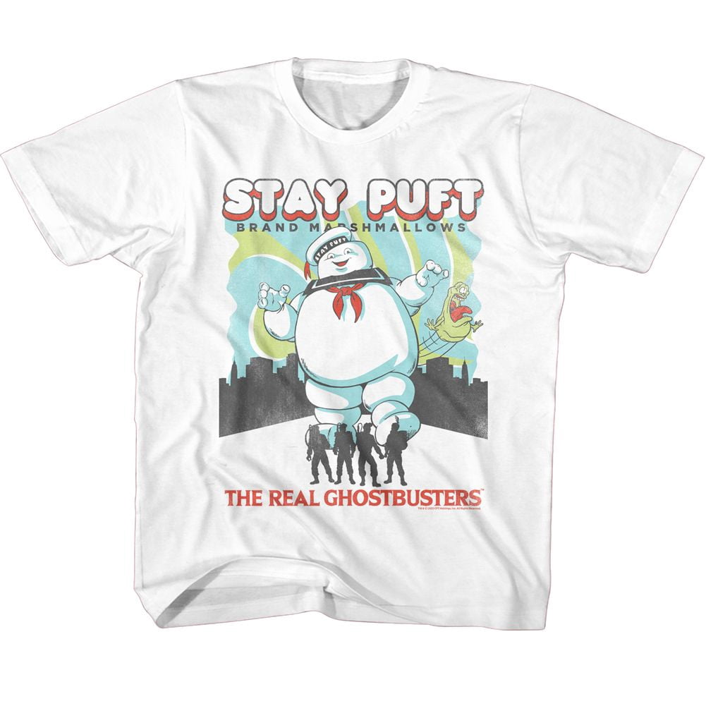 Les Vrais Ghostbusters Stay Puft et Busters T-Shirt Jeunesse Blanc