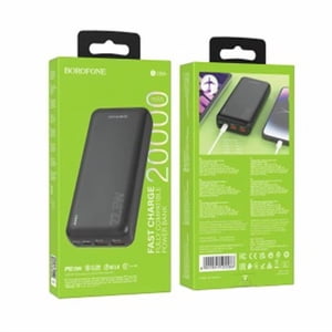 Power Bank BOROFONE BJ38A 20000mAh 22.5+PD20W Fast Long Black Lasting Portable Battery