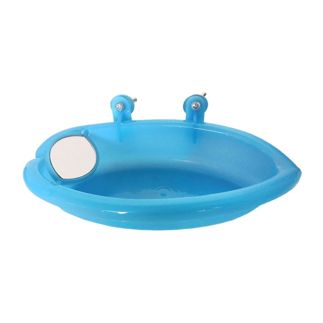 Decodeary Convenient And Practical Bath Tub For Small Birds With Mirror Durable Single sided mirror 1Set