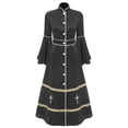 thumbnail image 3 of TiaoBug Clergy Robe for Women Long Sleeve Buttons Cassock Pulpit Church Minister Pulpit Robe Liturgical Vestments Black L, 3 of 7