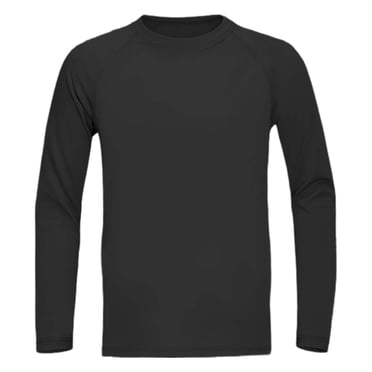 GPOECD Boys Performance Long Sleeve Athletic Shirt For Youth Sports Training Gym Workout Comfort Stretch Fabric Active Tee Black,8-9 Years